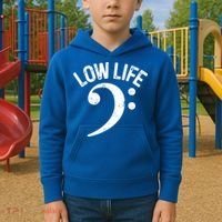 Bass Clef Low Life Music Marching Band Low Brass Bass Note Kids Hoodie thumb 2