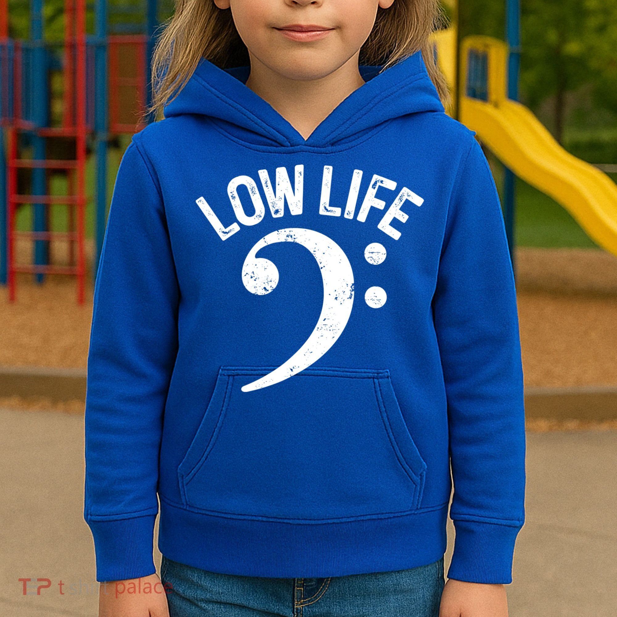 Bass Clef Low Life Music Marching Band Low Brass Bass Note Kids Hoodie