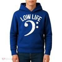 Bass Clef Low Life Music Marching Band Low Brass Bass Note Kids Hoodie thumb 4