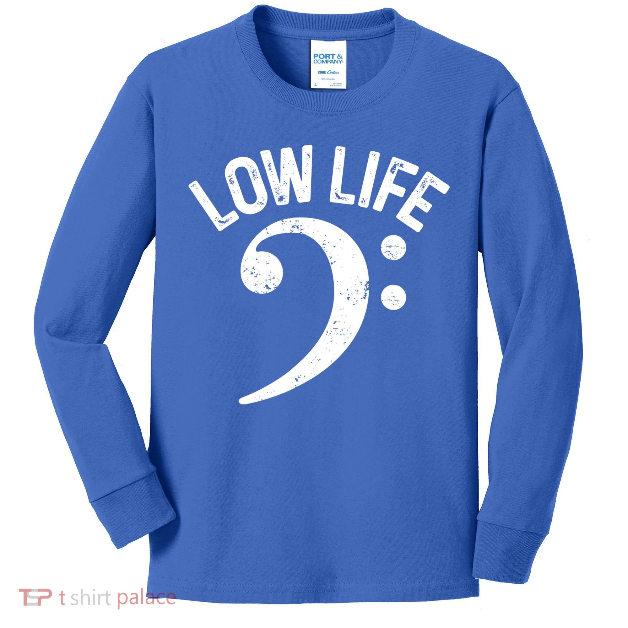 Bass Clef Low Life Music Marching Band Low Brass Bass Note Kids Long Sleeve Shirt