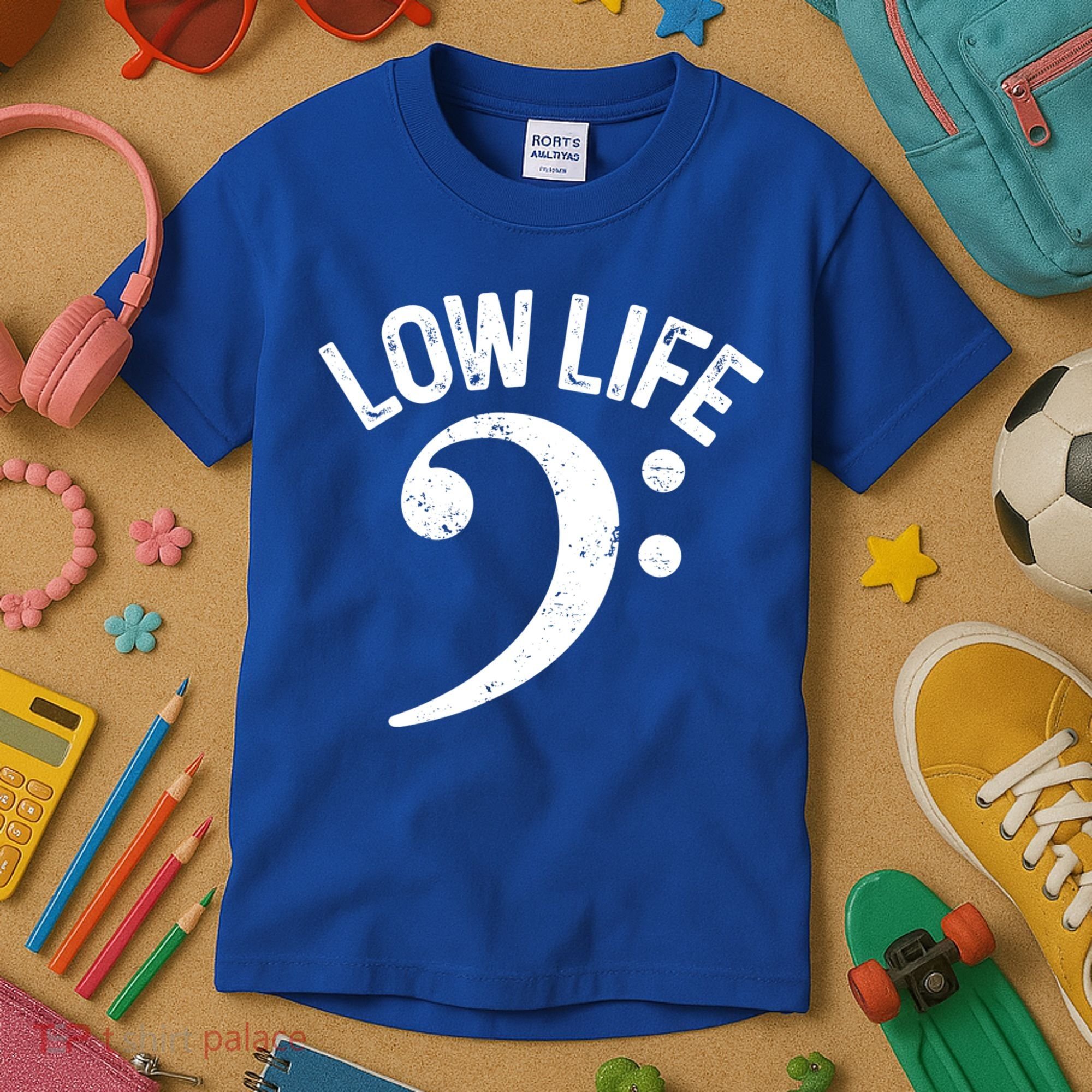 Bass Clef Low Life Music Marching Band Low Brass Bass Note Kids T-Shirt