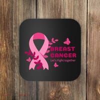 Breast Cancer LetS Fight Together Ribbon Coaster thumb 0