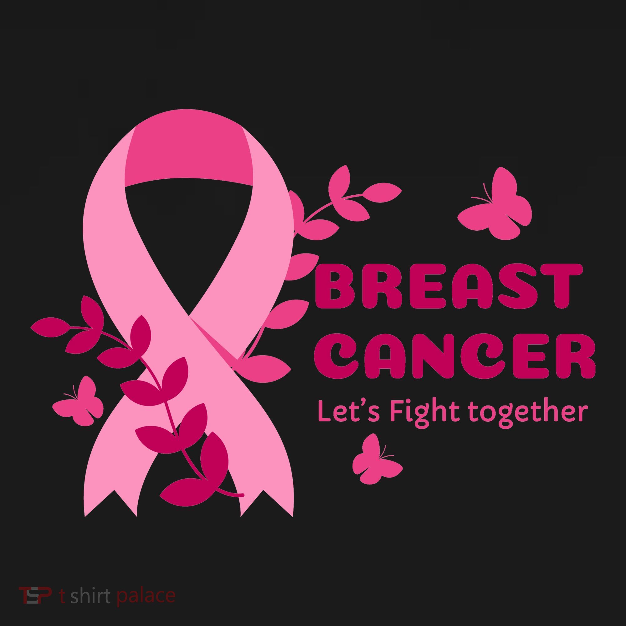 Breast Cancer LetS Fight Together Ribbon Coaster