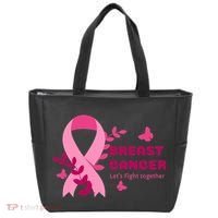 Breast Cancer LetS Fight Together Ribbon Tote Bag thumb 0