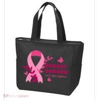 Breast Cancer LetS Fight Together Ribbon Tote Bag thumb 3