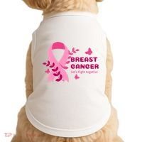 Breast Cancer LetS Fight Together Ribbon Doggie Tank thumb 0
