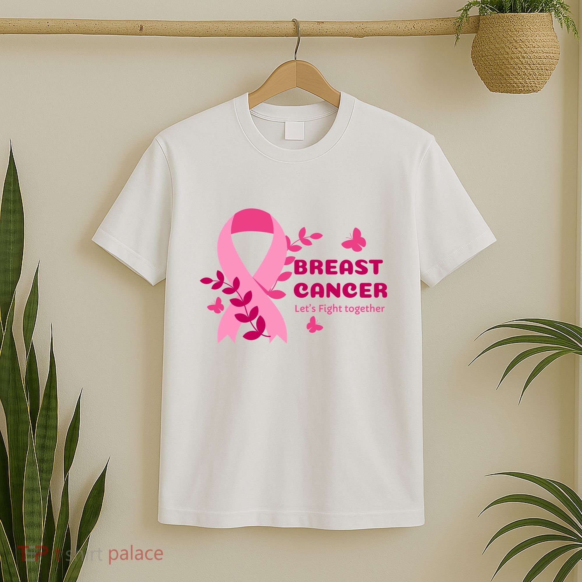Breast Cancer LetS Fight Together Ribbon T-Shirt