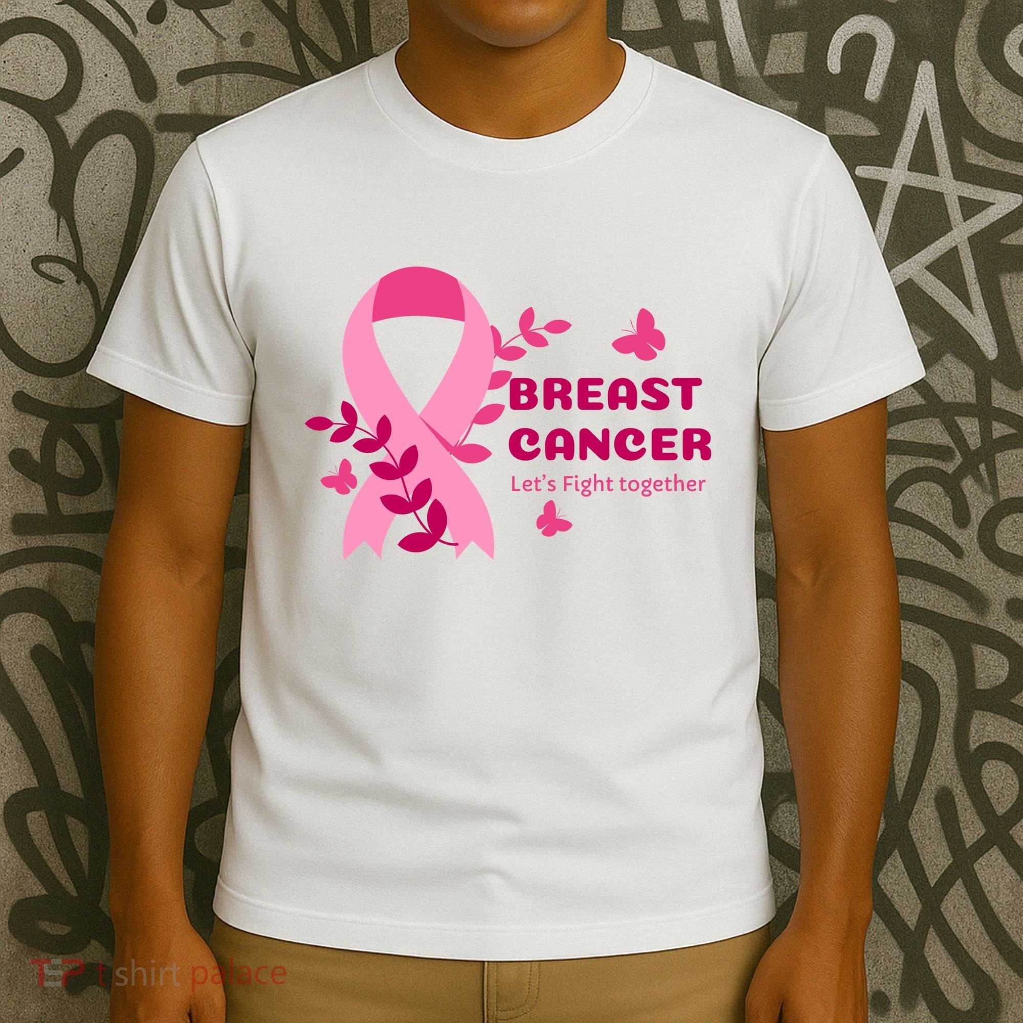Breast Cancer LetS Fight Together Ribbon T-Shirt