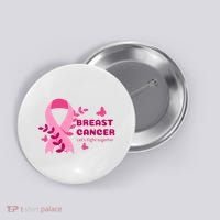 Breast Cancer LetS Fight Together Ribbon Button thumb 0