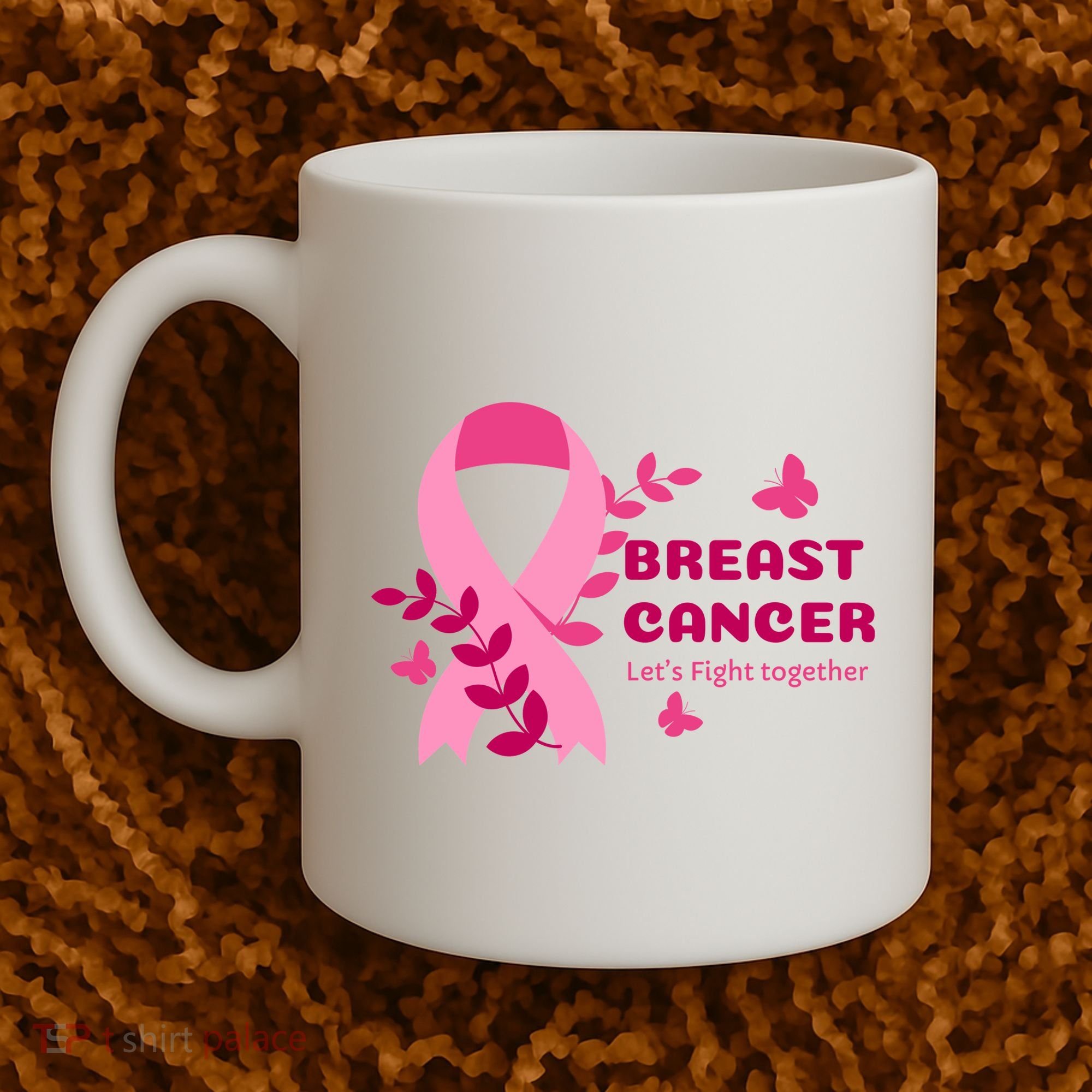 Breast Cancer LetS Fight Together Ribbon Coffee Mug