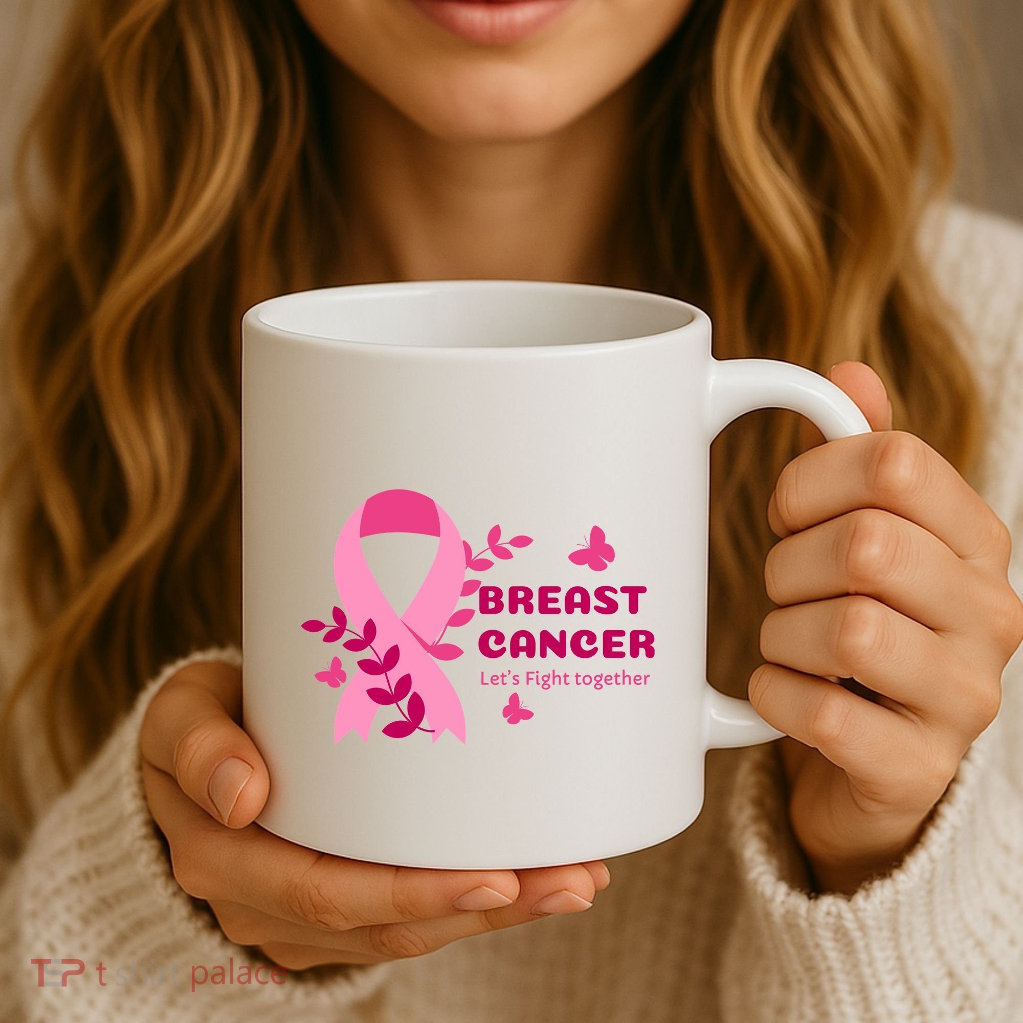 Breast Cancer LetS Fight Together Ribbon Coffee Mug
