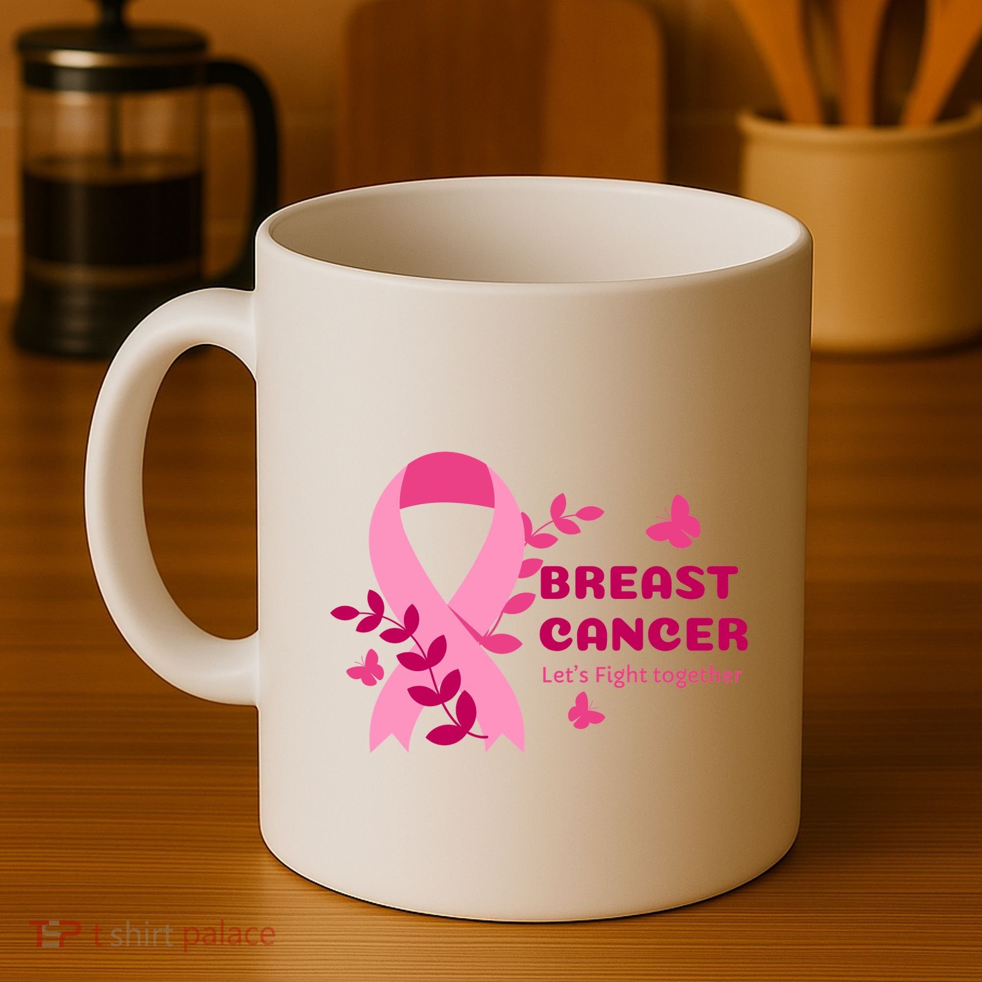 Breast Cancer LetS Fight Together Ribbon Coffee Mug
