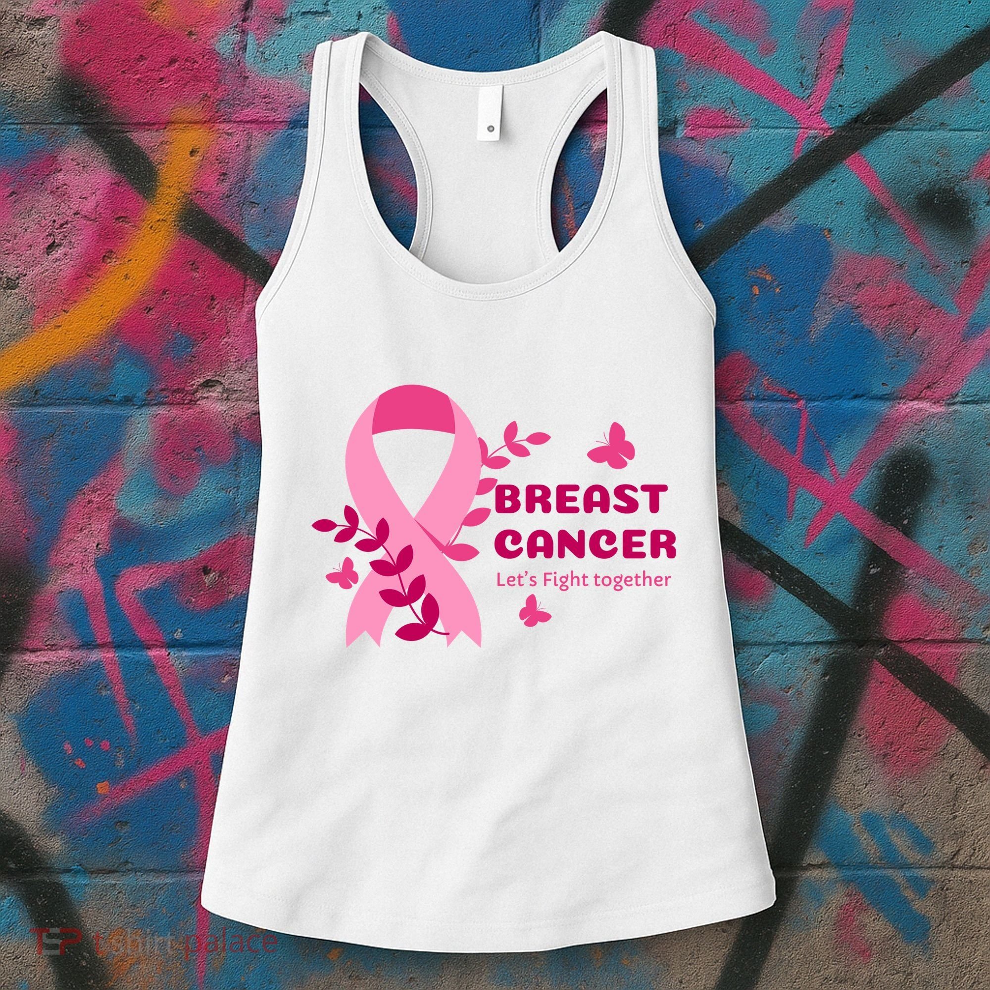 Breast Cancer LetS Fight Together Ribbon Women's Tank Top