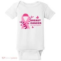 Breast Cancer LetS Fight Together Ribbon Baby Bodysuit thumb 0