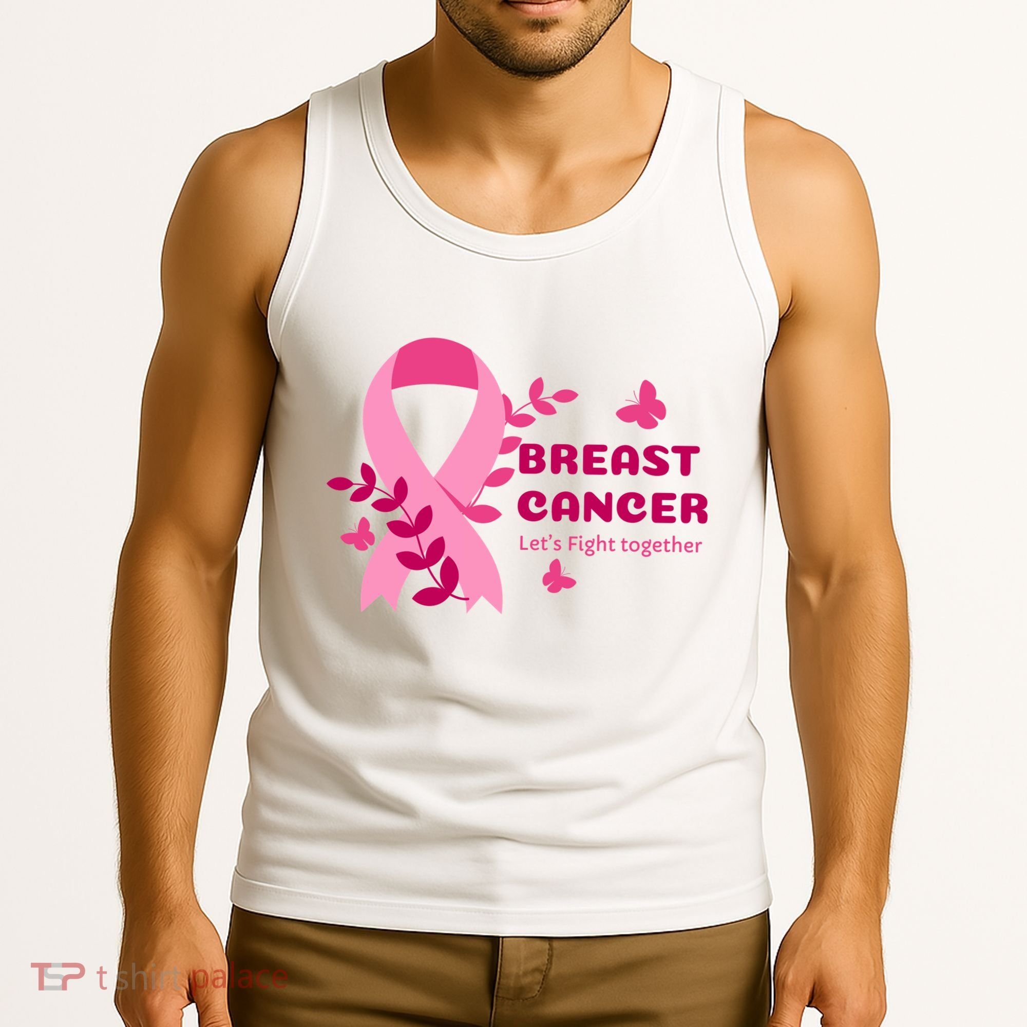 Breast Cancer LetS Fight Together Ribbon Tank Top