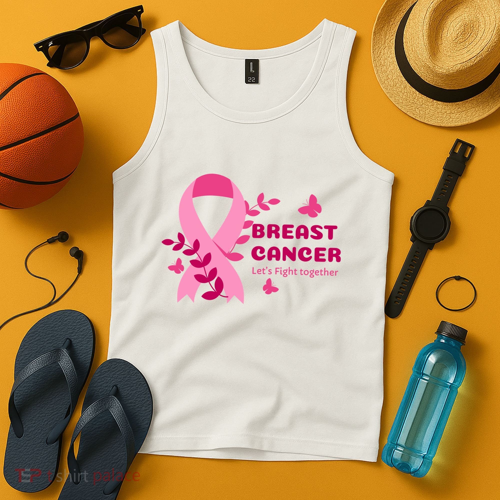 Breast Cancer LetS Fight Together Ribbon Tank Top