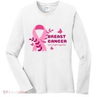 Breast Cancer LetS Fight Together Ribbon Women's Long Sleeve Shirt thumb 0