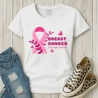 Breast Cancer LetS Fight Together Ribbon Women's T-Shirt thumb 3