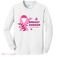 Breast Cancer LetS Fight Together Ribbon Kids Long Sleeve Shirt thumb 0