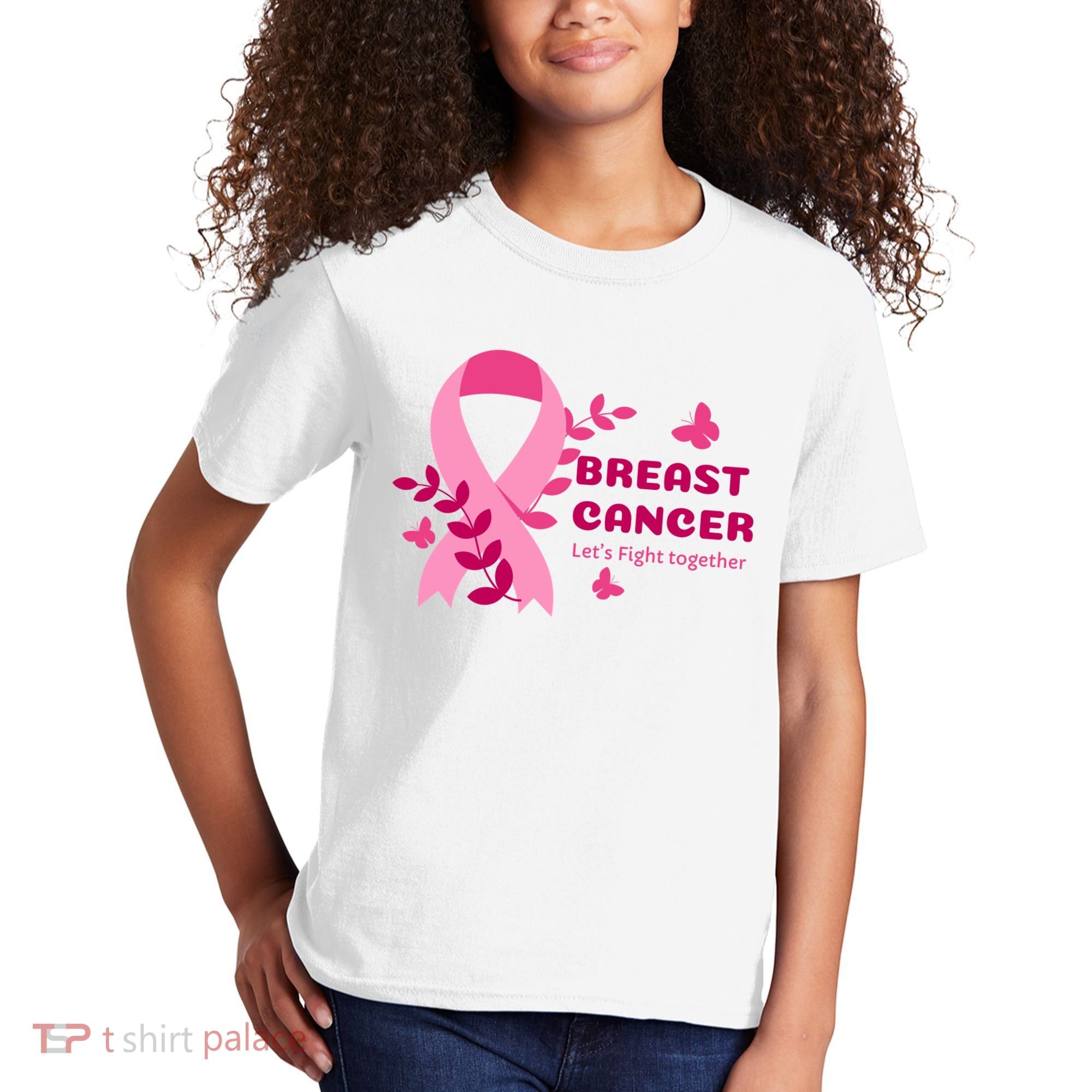 Breast Cancer LetS Fight Together Ribbon Kids T-Shirt