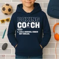 Boxing Coach Like A Normal Coach But Cooler. Boxing Kids Hoodie thumb 2