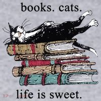 Book Cat Life Is Sweet Cute Cat Lover Women's Sweatshirt thumb 2
