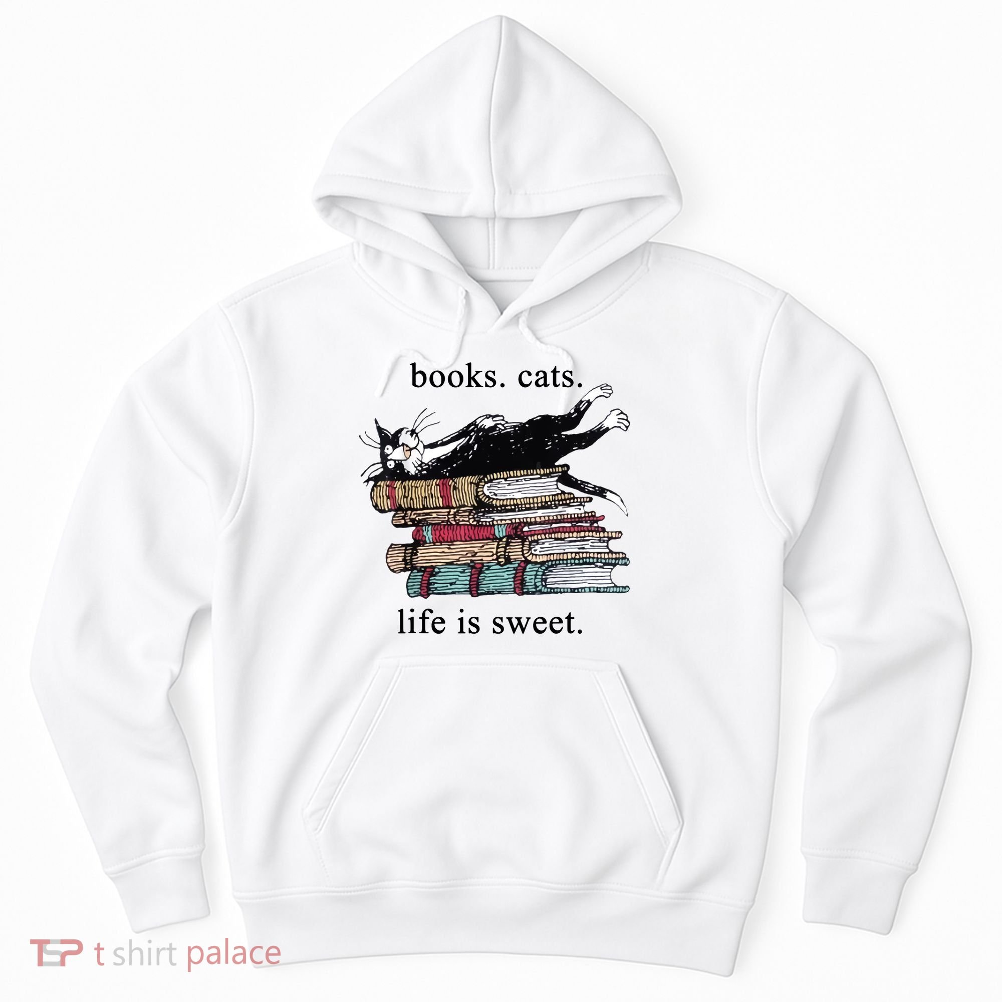 Book Cat Life Is Sweet Cute Cat Lover Hoodie