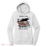 Book Cat Life Is Sweet Cute Cat Lover Women's Hoodie thumb 0