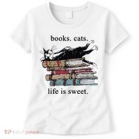 Book Cat Life Is Sweet Cute Cat Lover Women's T-Shirt thumb 0