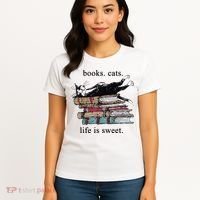 Book Cat Life Is Sweet Cute Cat Lover Women's T-Shirt thumb 4