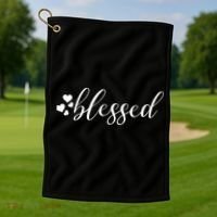 Blessed Cute Love Hearts Golf Towel thumb 1