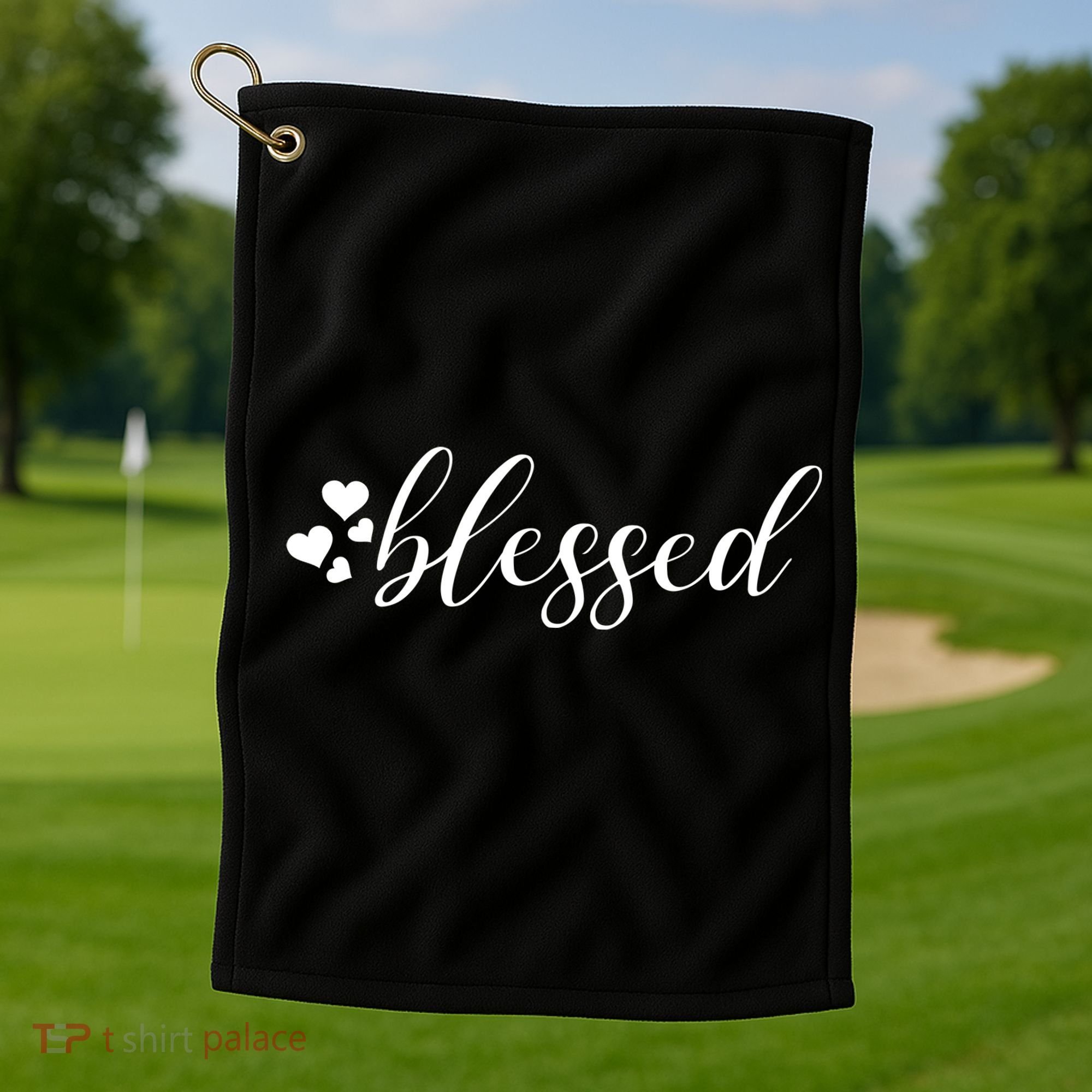 Blessed Cute Love Hearts Golf Towel