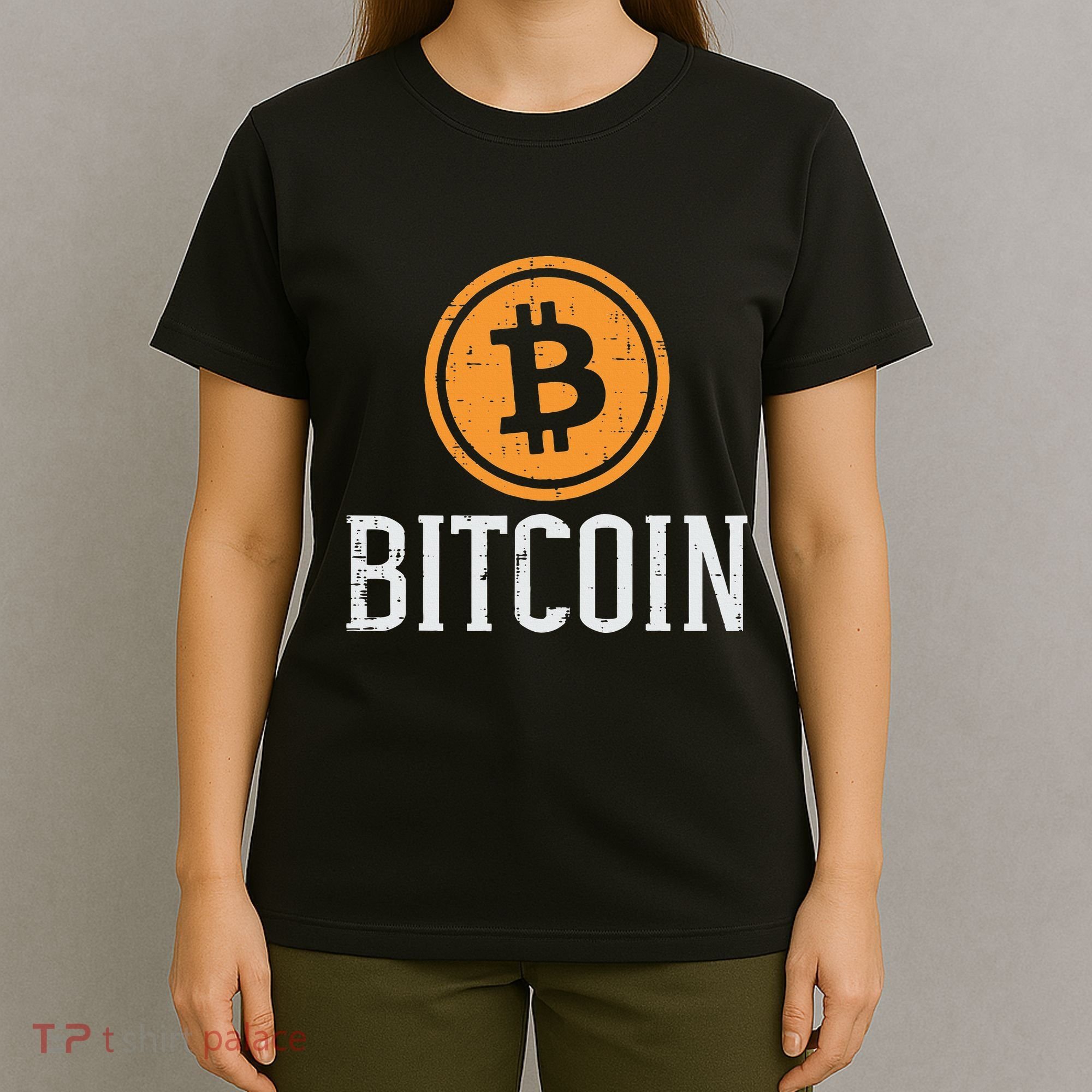 Bitcoin Coin Logo Btc Cyrpto Cryptocurrency Trader Women T-Shirt