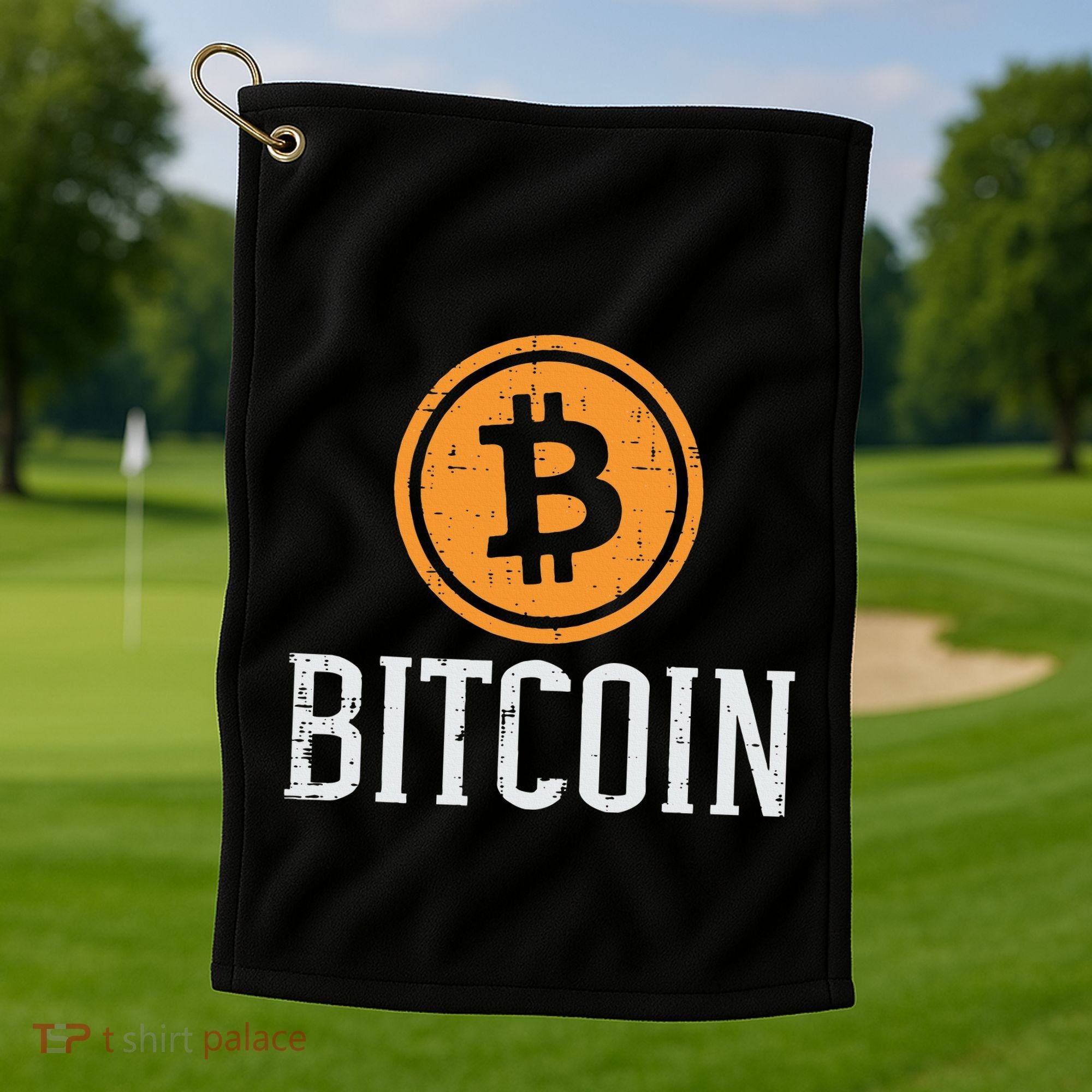 Bitcoin Coin Logo Btc Cyrpto Cryptocurrency Trader Women Golf Towel