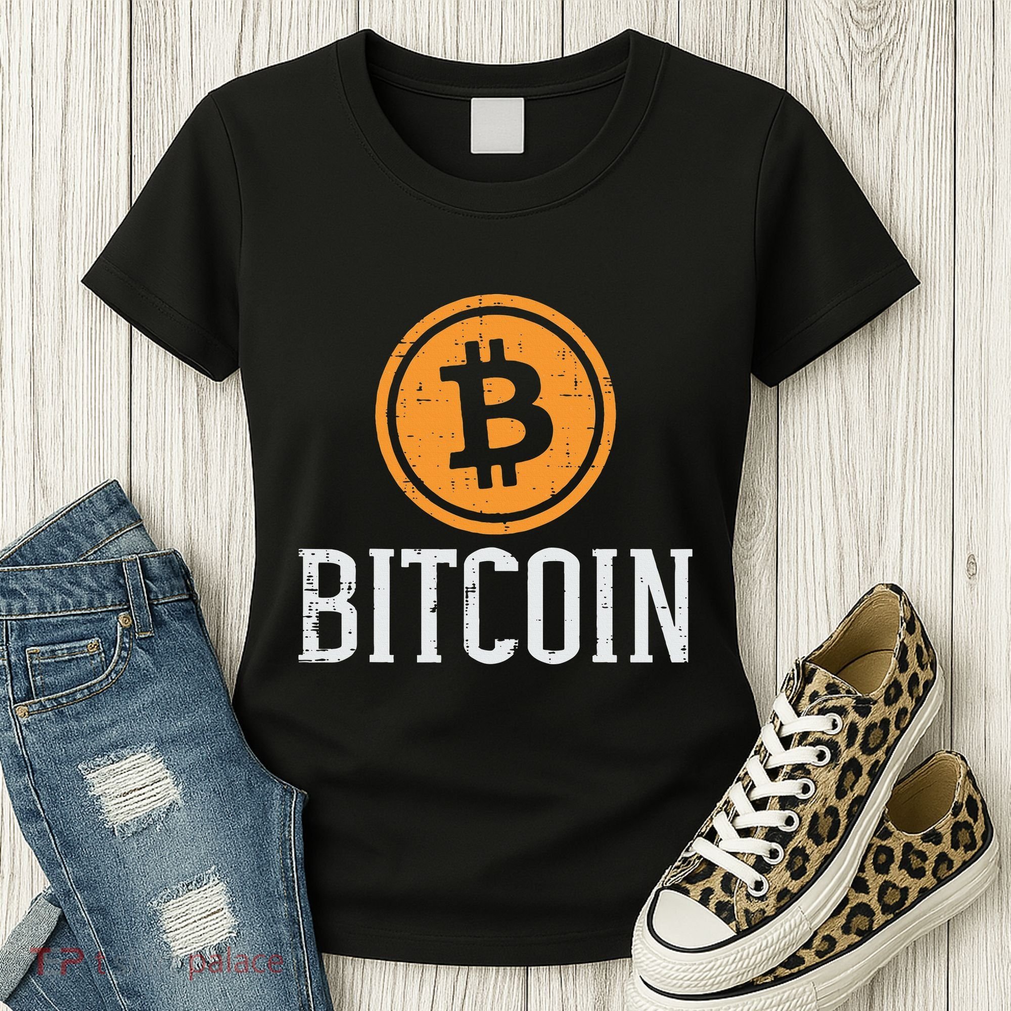Bitcoin Coin Logo Btc Cyrpto Cryptocurrency Trader Women Women's T-Shirt