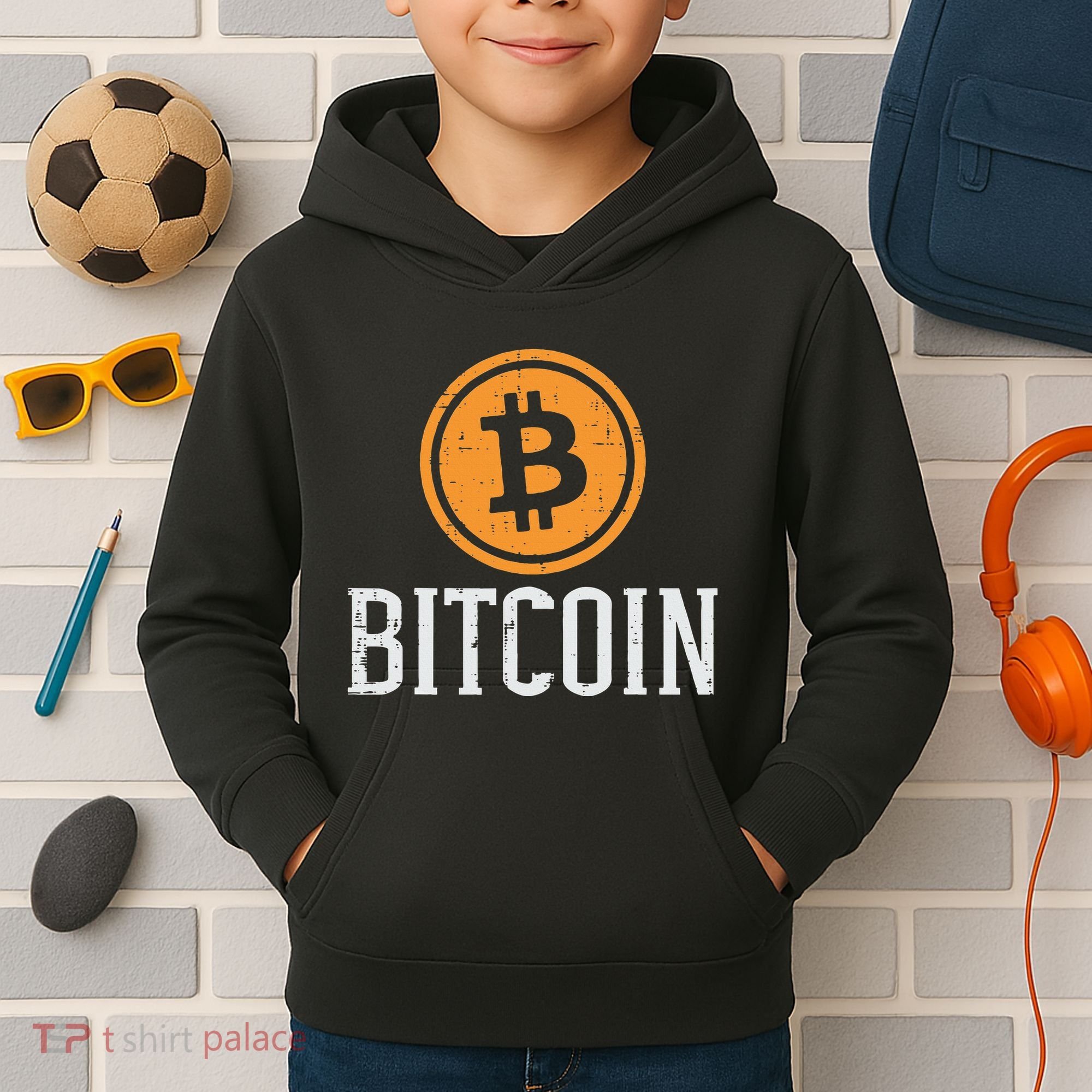Bitcoin Coin Logo Btc Cyrpto Cryptocurrency Trader Women Kids Hoodie