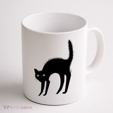 Black Cat Lover Gift Coffee Mug back