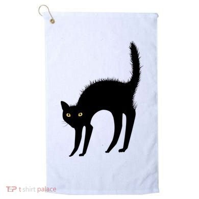 Black Cat Lover Gift Golf Towel
