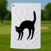 Black Cat Lover Gift Golf Towel thumb 1