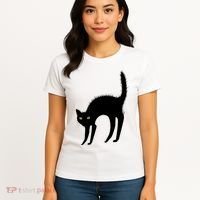 Black Cat Lover Gift Women's T-Shirt thumb 4