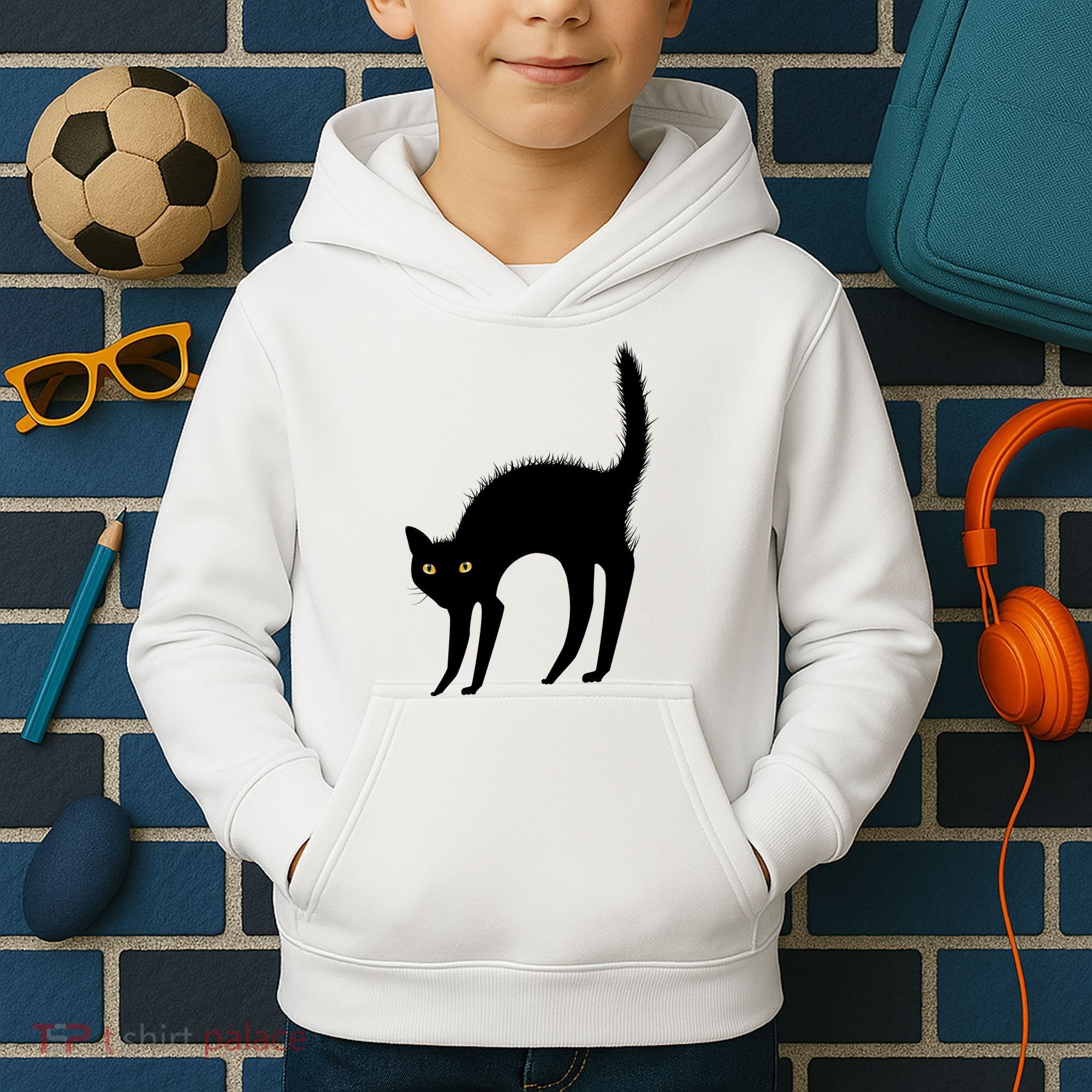 Black Cat Lover Gift Kids Hoodie