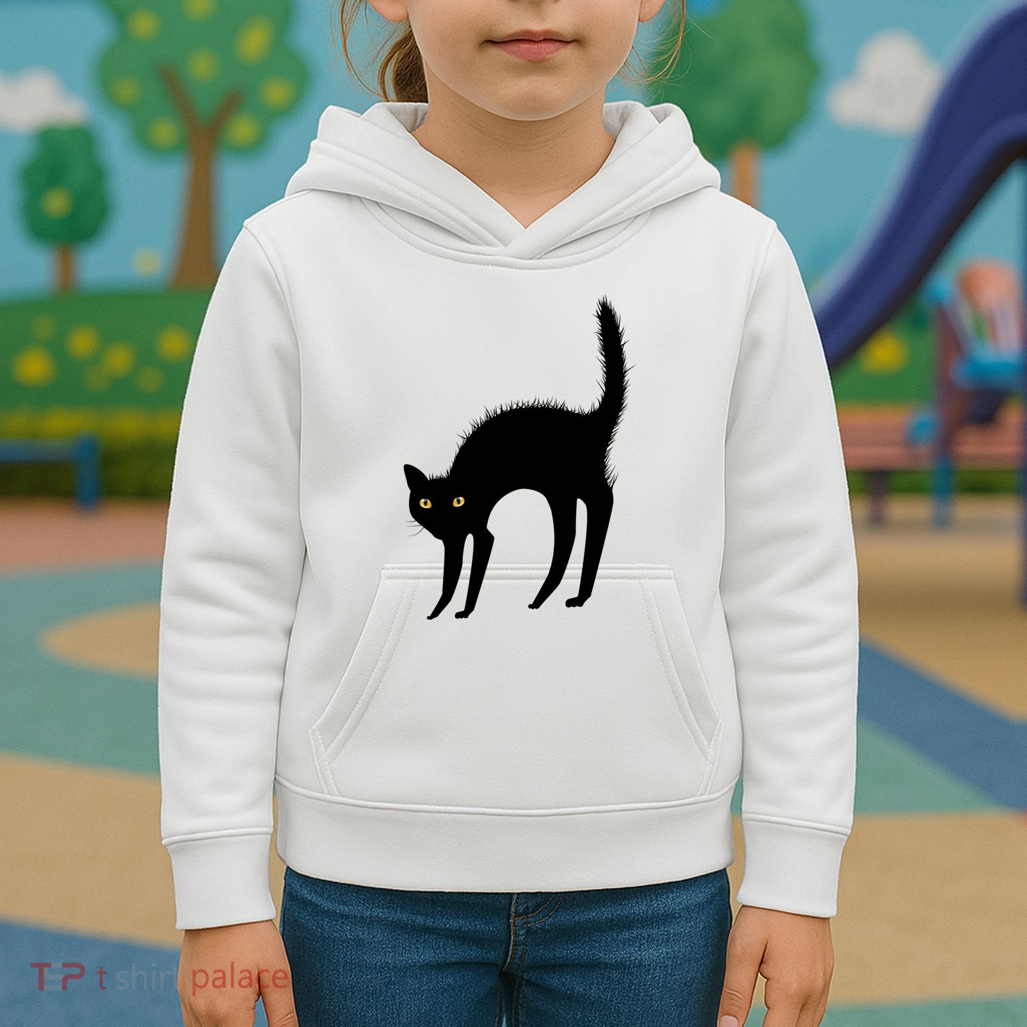Black Cat Lover Gift Kids Hoodie