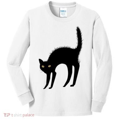 Black Cat Lover Gift Kids Long Sleeve Shirt
