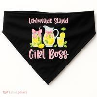 Bow Coquette Lemonade Stand Girl Boss Ceo Lemon Juice Summer USA-Made Doggie Bandana thumb 0