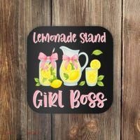 Bow Coquette Lemonade Stand Girl Boss Ceo Lemon Juice Summer Coaster thumb 0