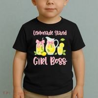 Bow Coquette Lemonade Stand Girl Boss Ceo Lemon Juice Summer Toddler T-Shirt thumb 2