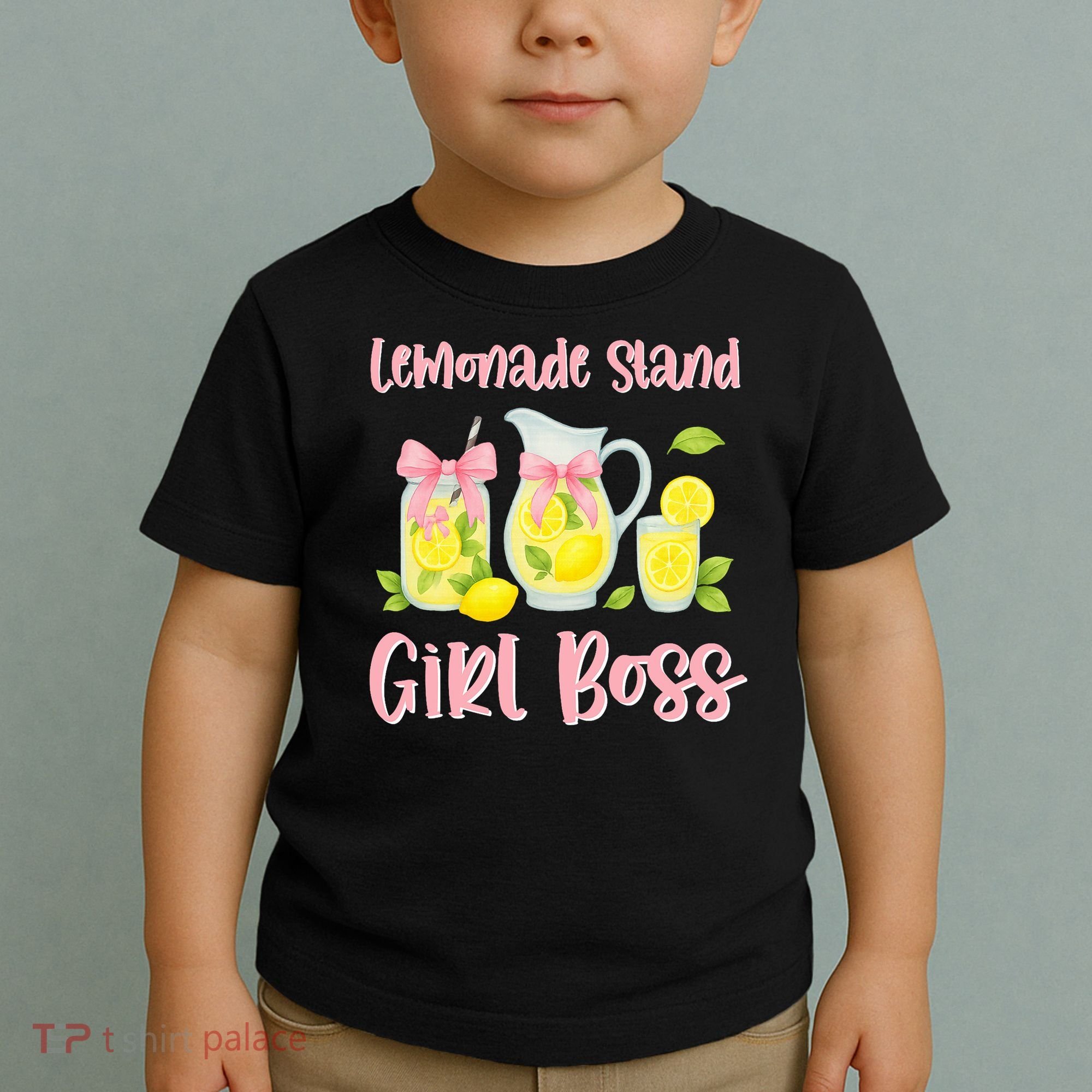 Bow Coquette Lemonade Stand Girl Boss Ceo Lemon Juice Summer Toddler T-Shirt