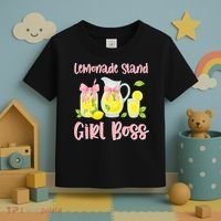 Bow Coquette Lemonade Stand Girl Boss Ceo Lemon Juice Summer Toddler T-Shirt thumb 3