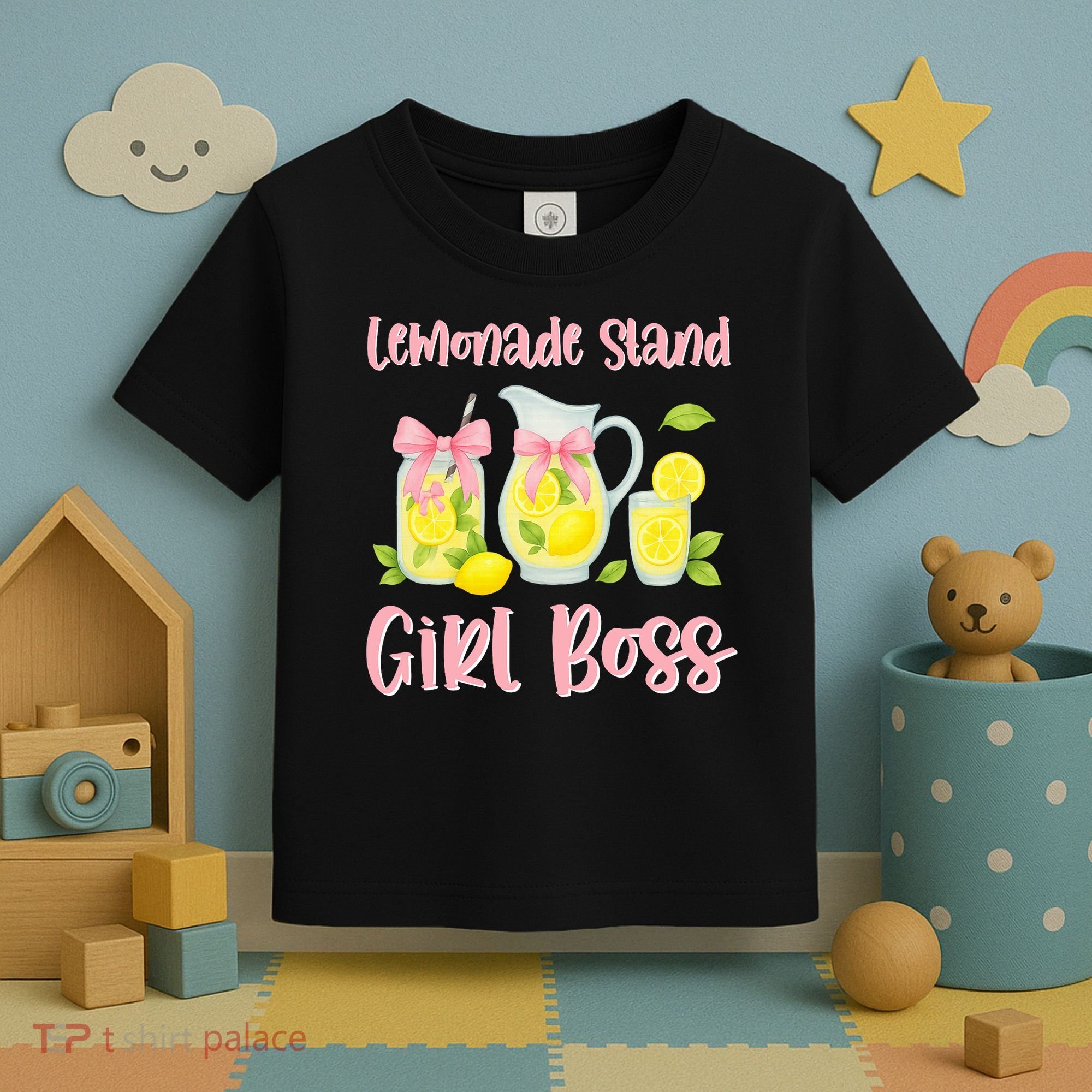 Bow Coquette Lemonade Stand Girl Boss Ceo Lemon Juice Summer Toddler T-Shirt