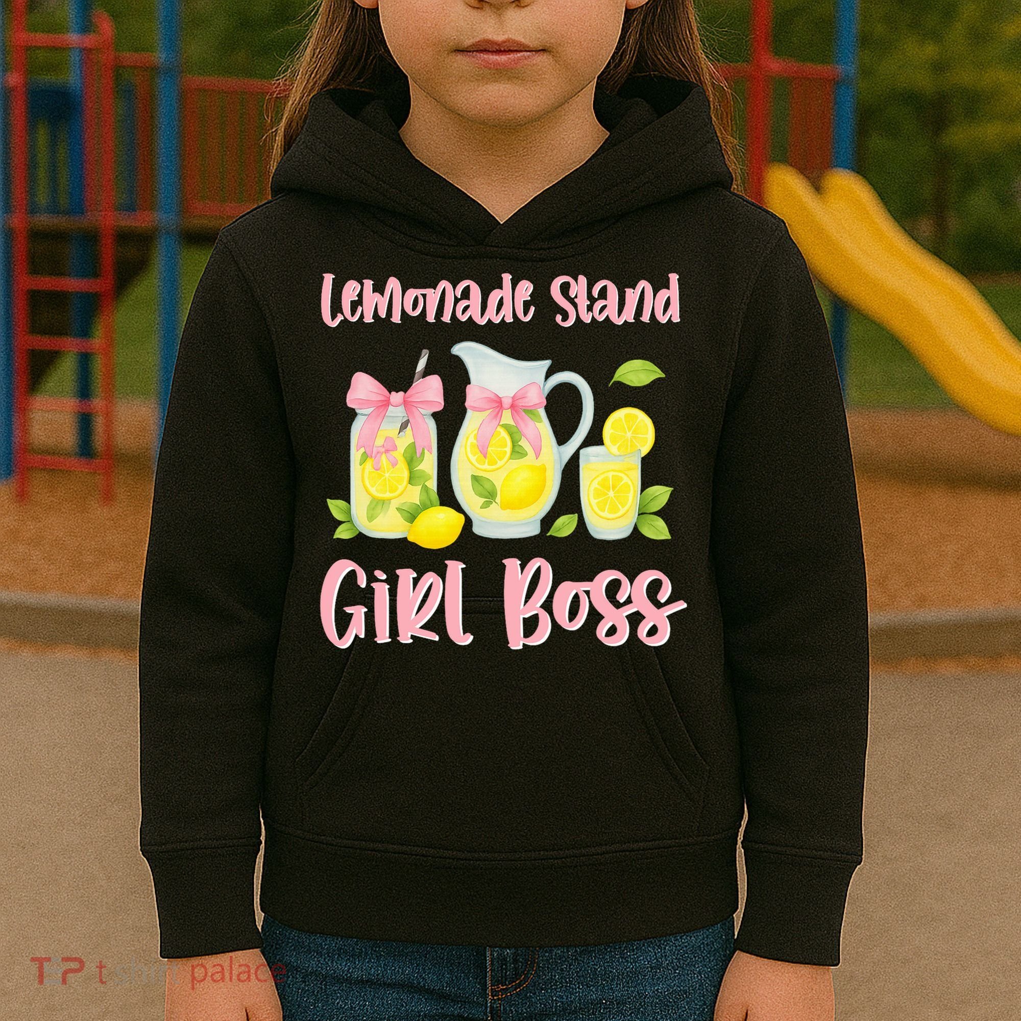 Bow Coquette Lemonade Stand Girl Boss Ceo Lemon Juice Summer Kids Hoodie